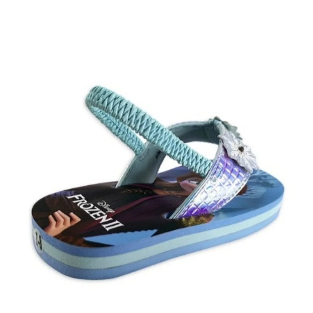 Disney Frozen 2 Shimmer Beach Flip Flop Sandal Girl Thong Size 9-10